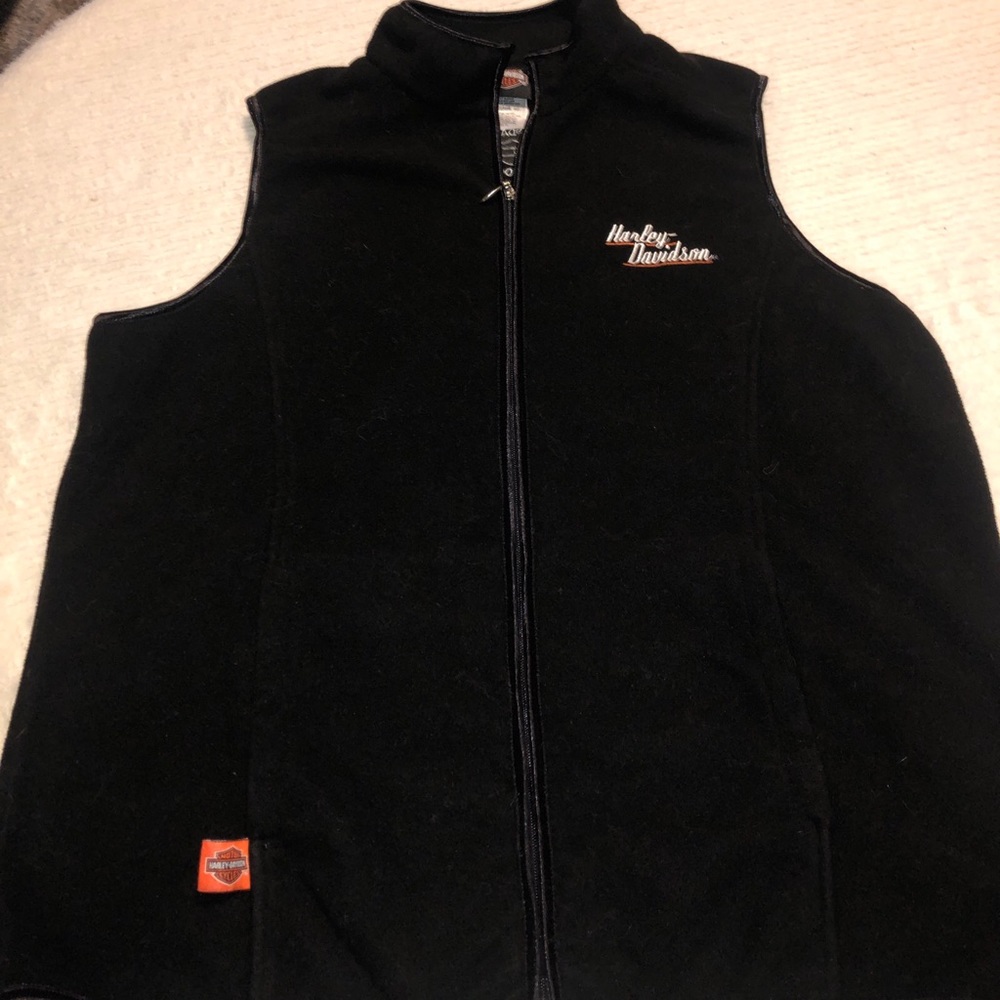 Vintage Harley-Davidson Fleece Vest Mens Embroidered Thunder  Creek Harley